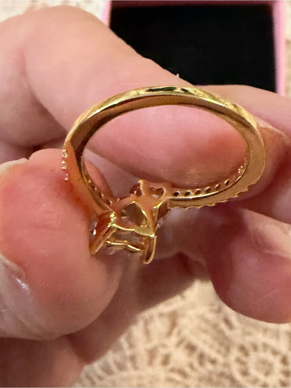 Pandora Gold Double Heart Ring 14k gold plating, hand-finished. Size 6 - 52 mm